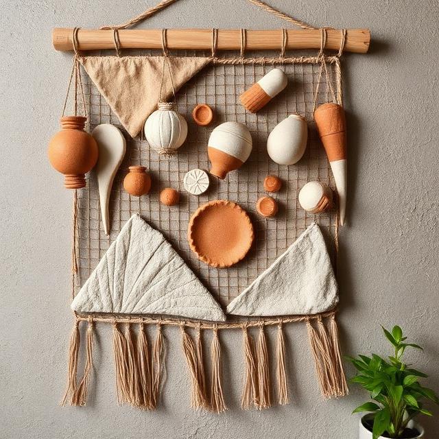 دیوار کوب سفالی فانتزی